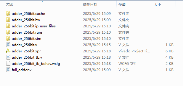256位加法器 FPGA 设计 Veri